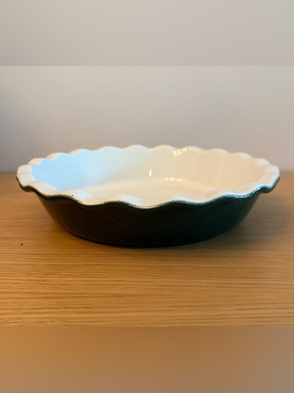 Vintage Emile Henry Pie Dish, Emerald Green Glaze